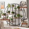 Vintage Industrial 5-Tier Round Metal Plant Stand and Bookcase Storage Rack