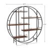 Vintage Industrial 5-Tier Round Metal Plant Stand and Bookcase Storage Rack