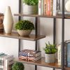 Vintage Industrial 5-Tier Round Metal Plant Stand and Bookcase Storage Rack