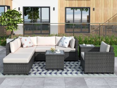 8 Piece Rattan Sectional Seating Patio Furniture