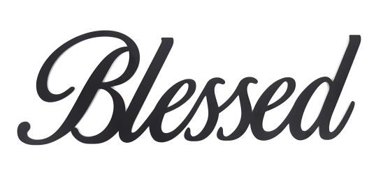 Metal Sign Blessed for Wall Decor Trendy Hanging Word