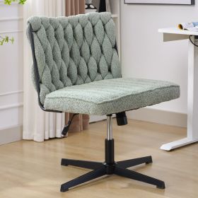 Armless Office Desk Chair No Wheels, GREEN