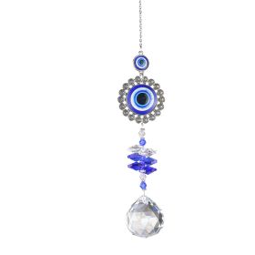 1pc Crystal Sun Catchers, Blue Butterfly Evil Eye Suncatcher Indoor Window With Prism Ball (Style: Round)