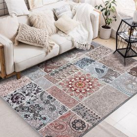 1pc Vintage Carpet; Living Room Bedroom Bedside Decor; Boho Floor Mat; Sofa Tea Table Blanket (Color: BS16-TPR, size: 47*71in/120*180cm)