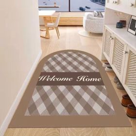 Simple Geometric Home Entrance Floor Mat Crystal Velvet Absorbent Non-slip (Main Color: 02 Arched, size: 40*60cm)