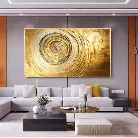 Hand Painted Oil Painting Original Gold Texture Oil Painting on Canvas Large Wall Art Abstract Minimalist Painting Golden Decor Custom Painting Living (Style: 01, size: 100x150)