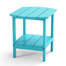 Outdoor Side Table for Adirondack Chairs (Color: lake blue)